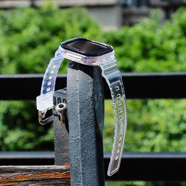 INF Silikonsportarmband för Apple Watch Series 9/10, 46mm, Transparent Svart