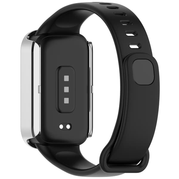 INF Redmi Band 3 skyddsfodral, Xiaomi Band 9 Active fodral, elektropläterat silver med strass
