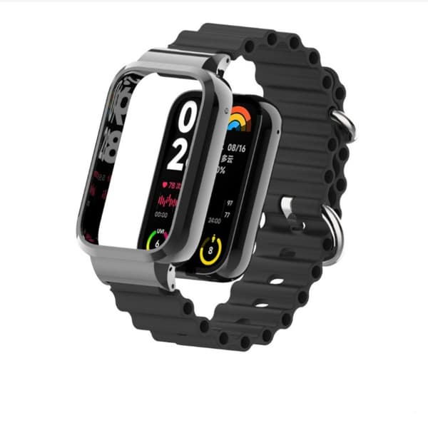 INF Xiaomi Band 8 Pro metallfodral Ocean Silikonrem