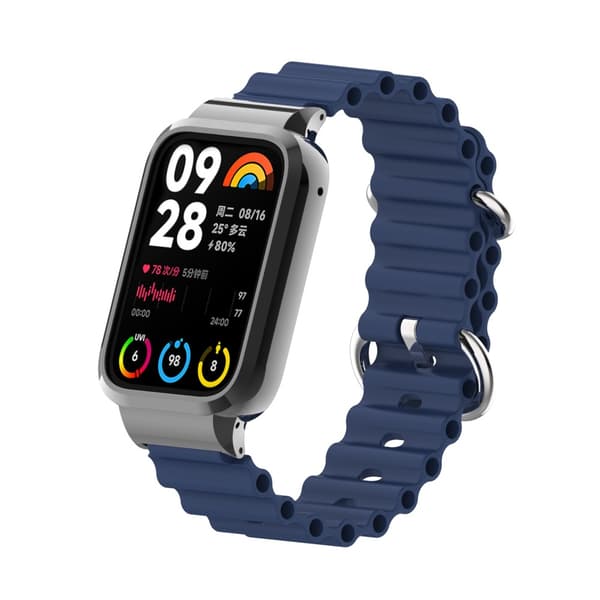 INF Xiaomi Band 8 Pro metallfodral Ocean Silikonrem