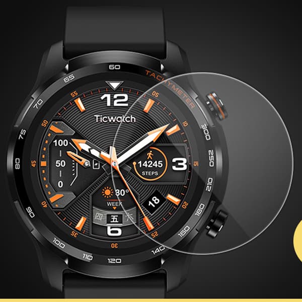 INF TicWatch GTW eSIM skärmskydd [2-pack] - HD-klar, härdat glas med rundade kanter