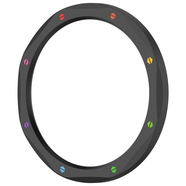 Svart regnbågsfärgad ring för Xiaomi Mi Watch S4/S3 - Rostfritt stål med skärmskydd i härdat glas