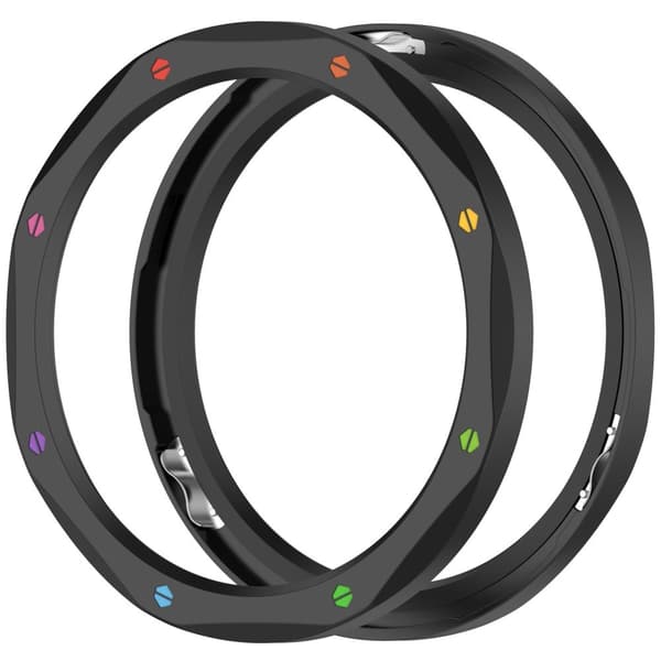 Svart regnbågsfärgad ring för Xiaomi Mi Watch S4/S3 - Rostfritt stål med skärmskydd i härdat glas
