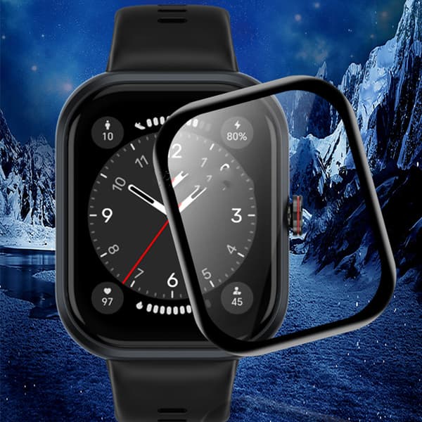 INF Haylou Watch skærmbeskytter, 3D buet blød film, sort (2-pak)