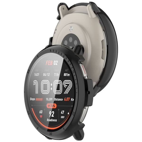 INF Beskyttende deksel til Amazfit Active2 med integrert skjermbeskytter Sort