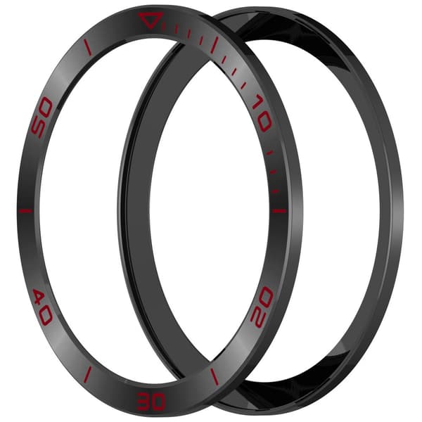 INF Garmin Tactix 8 Solar Bezel: Sort & Rød Stål Opgradering