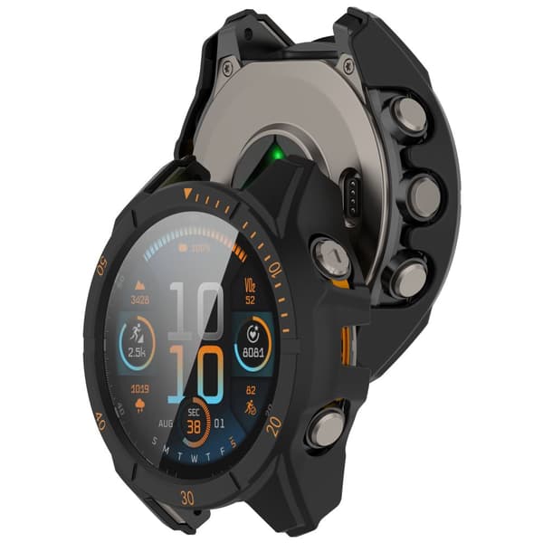 INF Garmin Tactix 8 Kotelo Näytönsuojalla - 51mm AMOLED Musta