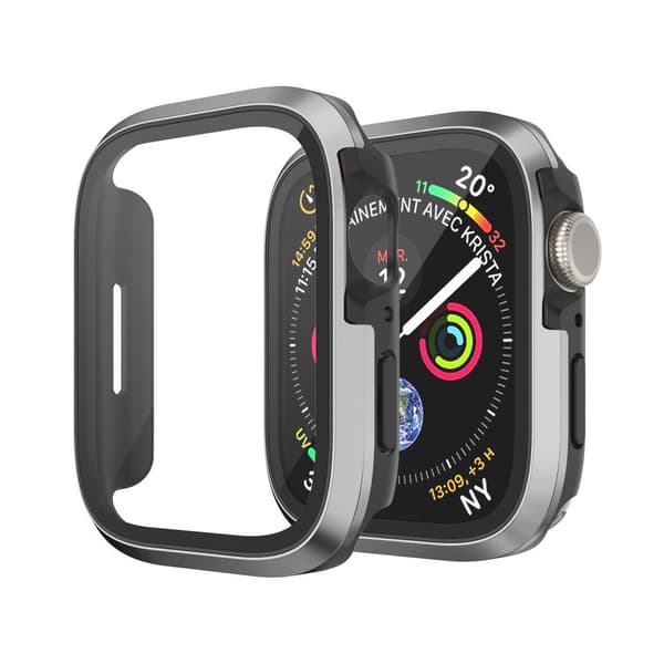 INF Fodral av aluminiumlegering med härdad film för Apple Watch 10 41 mm