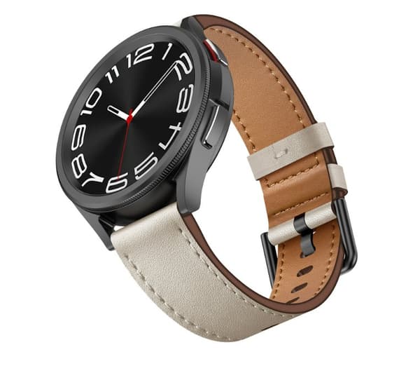 INF Premium lærreim til Samsung Galaxy Watch Hvit 22 mm