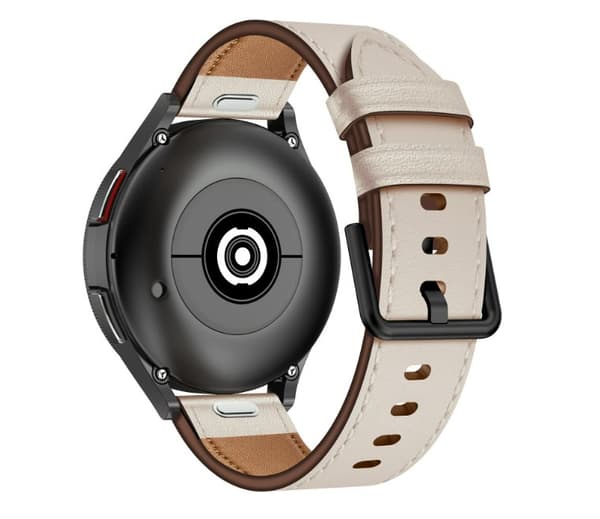 INF Premium Läder Klockarmband för Samsung Galaxy Watch Vit 20 mm