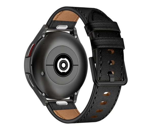INF Premium lærreim til Samsung Galaxy Watch Sort 20 mm