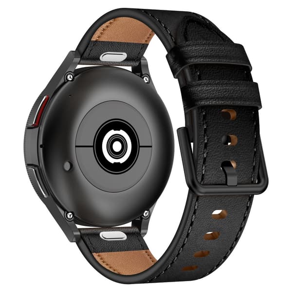 INF Premium lærreim til Samsung Galaxy Watch Sort 20 mm