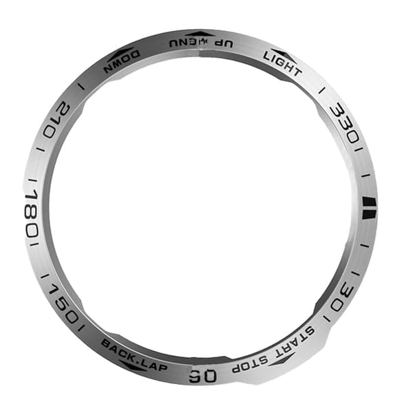 INF Snygg Silverram för Garmin Fenix 6X - Svarta Inskriptioner