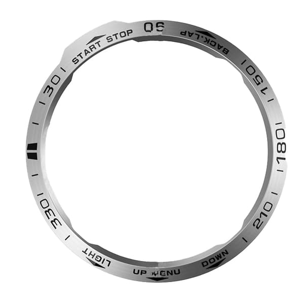 INF Snygg Silverram för Garmin Fenix 6X - Svarta Inskriptioner