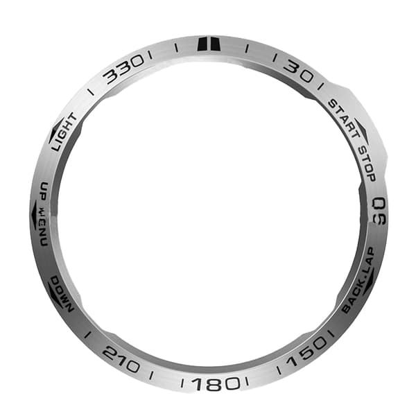 INF Snygg Silverram för Garmin Fenix 6X - Svarta Inskriptioner