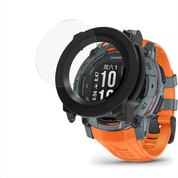 INF Garmin Instinct 3 -kotelo - PC + karkaistu kalvo Musta 45 mm
