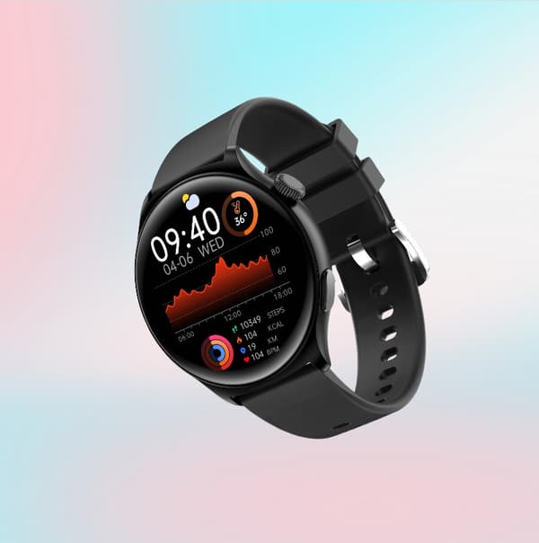 INF MX16 Smartwatch: 1.43" HD-skärm, Bluetooth-samtal Svart