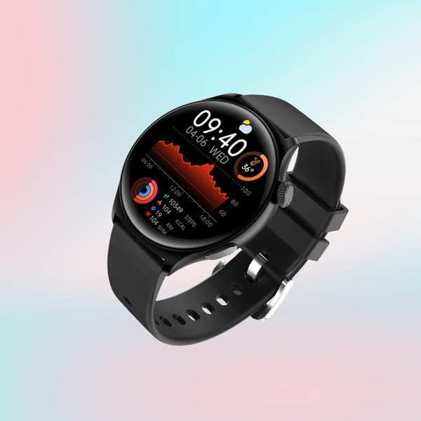 INF MX16 Smartwatch: 1.43" HD-skärm, Bluetooth-samtal Svart