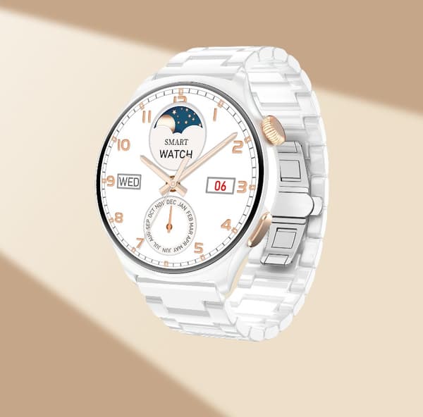 INF MX16 Smartwatch: 1.43" HD-skärm, Bluetooth-samtal Vit + Silver