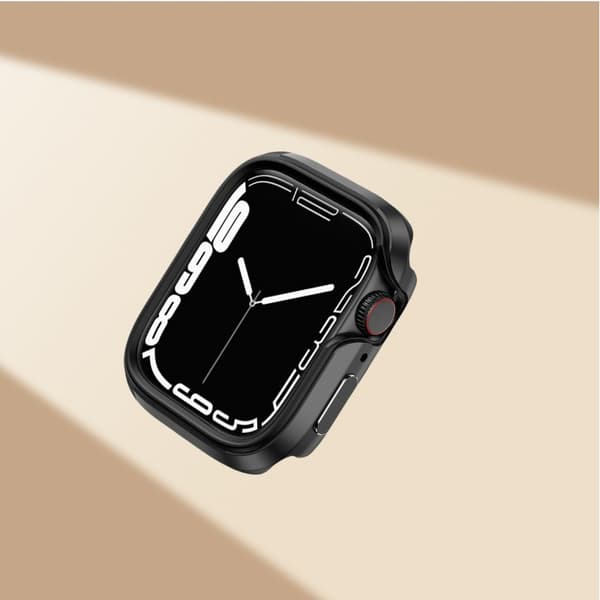 INF Kompatibel med stilfuldt aluminiumslegeringsetui til Apple Watch Sort 41 mm