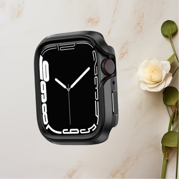 INF Kompatibel med stilfuldt aluminiumslegeringsetui til Apple Watch Sort 41 mm