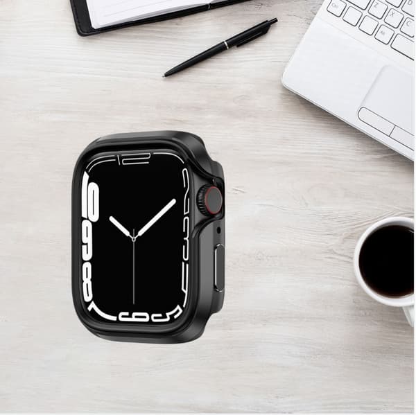 INF Kompatibel med stilfuldt aluminiumslegeringsetui til Apple Watch Sort 41 mm
