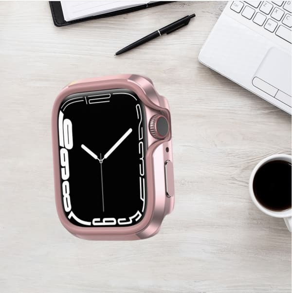 INF Kompatibel med stilig aluminiumslegeringsdeksel for Apple Watch Rosa 45 mm