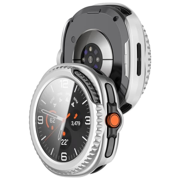 INF Tyylikäs suojakuori Samsung Watch Ultra2:lle ja Watch8 Classicille Hopea