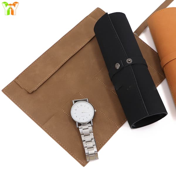 INF Bærbar iWatch Oppbevaringsveske PU Lær Rull kaffe