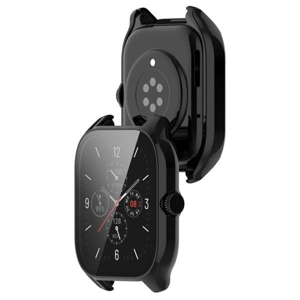INF Kompatibel med Amazfit GTS4 Transparent Hvit Veske - PC + Herdet Film Sort