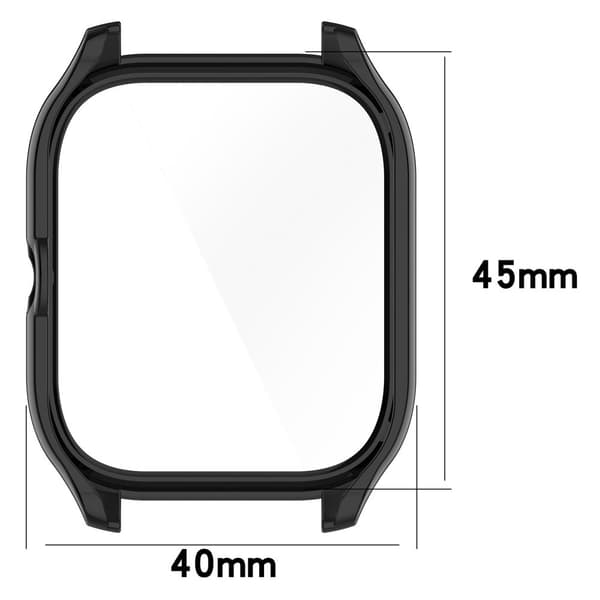 INF Kompatibel med Amazfit GTS4 Transparent Hvit Veske - PC + Herdet Film Sort