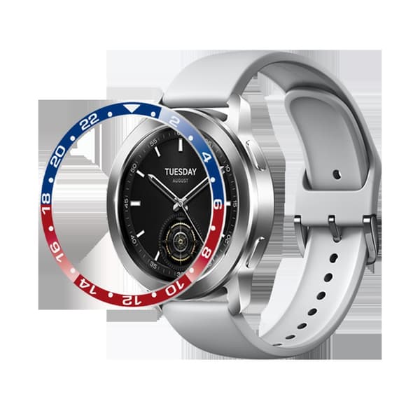 INF Stilren ram för Xiaomi Watch S3/S4 Röd+blå