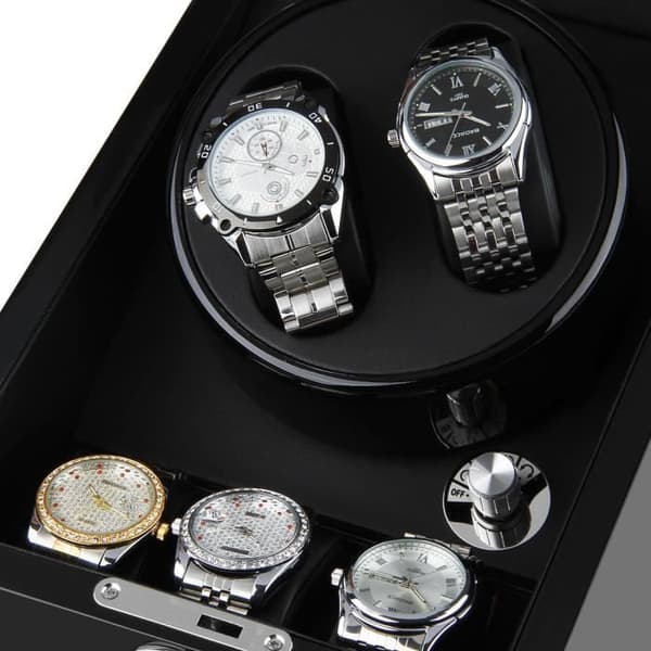 Automatic Watch Winder - 3Watch - Lyxklocka - Tyst - Svart - 2 klockor
