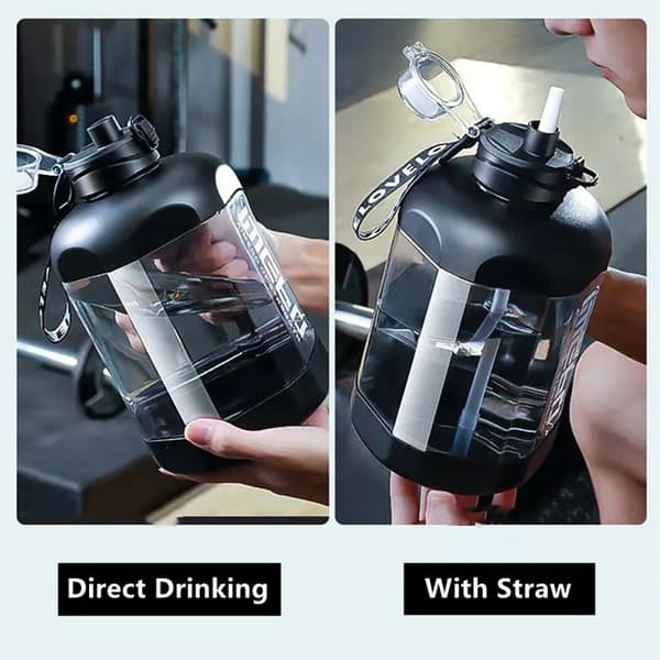 Sportig Vattenflaska 1.8L med Sugrör - Din Perfekta Partner för Fitness och Friluftsliv!