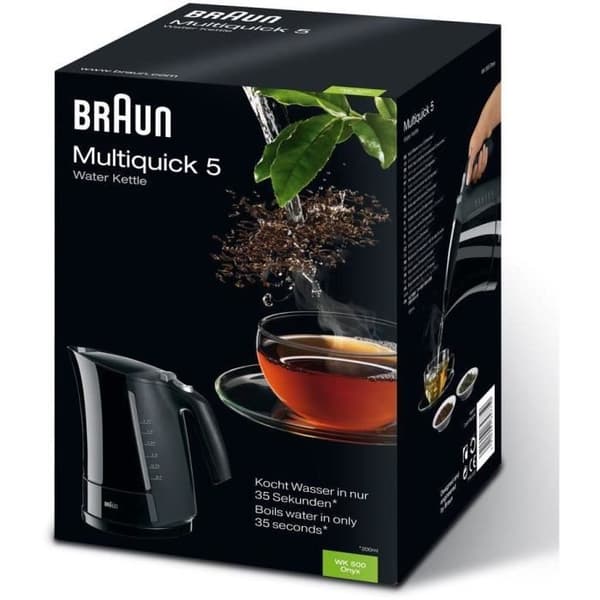 BRAUN Multiquick 5 Electric Vattenkokare - 1,6 L - Svart - Snabbkokningssystem