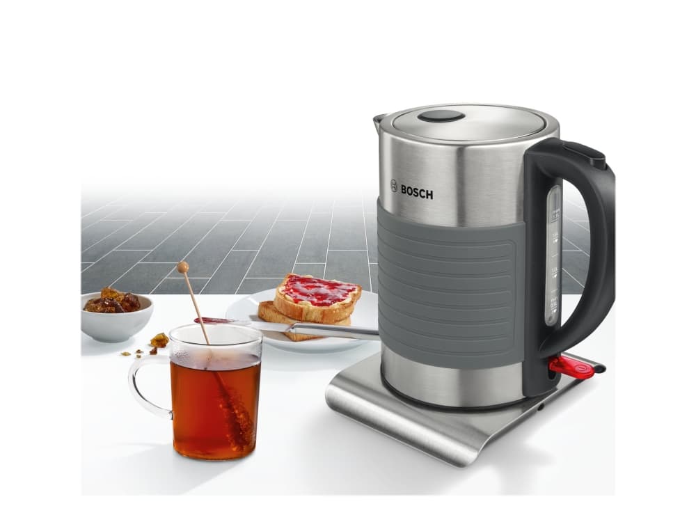 Bosch TWK7S05 vattenkokare 1,7 l 2200 W Svart, Grå