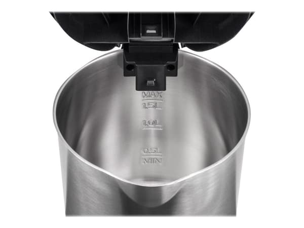 Unold 18015, 1,5 L, 2200 W, Musta, Ruostumaton teräs, Muovi, Veden tason ilmaisin, Johdoton