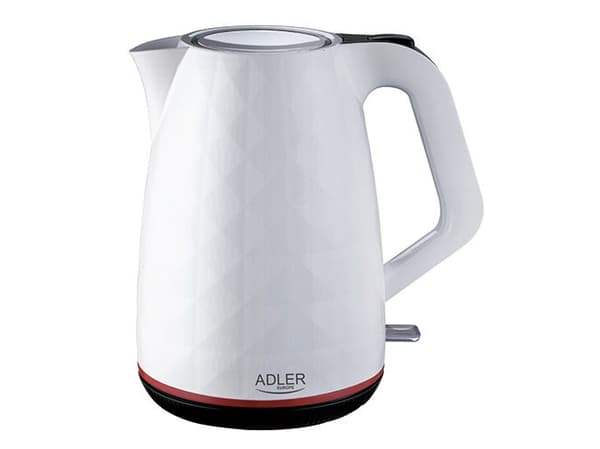 Adler AD 1277 W, 1,7 l, 2200 W, Vit, Plast, Vattennivå indikator, Sladdlös