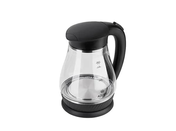 Adler AD 1274 B, 1,7 l, 2200 W, Svart, Transparent, Glas, Vattennivå indikator
