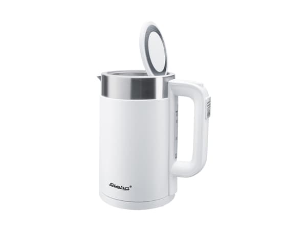 Steba WK 11, 1,7 L, 2200 W, Ruostumaton teräs, Valkoinen, Muovi, Ruostumaton teräs, Säädettävä termostaatti, Veden tason ilmaisin