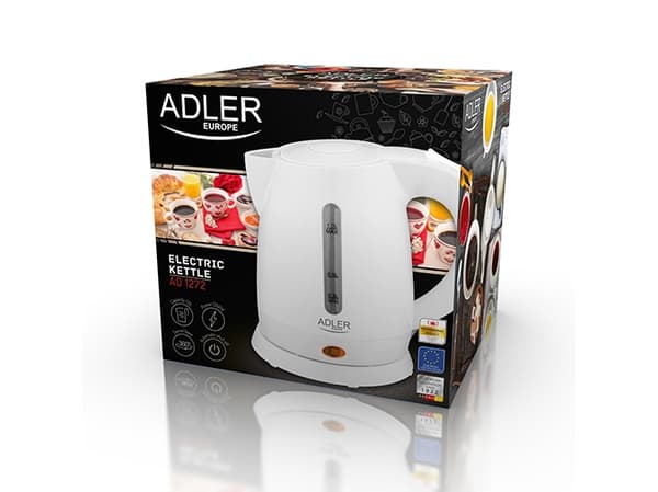 Adler AD 1272, 1 l, 1600 W, Hasselnøtt, Hvit, Plast, Vannivåindikator