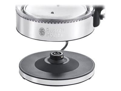 Russell Hobbs Clarity, 1,5 L, 2200 W, Transparent, Glas, Rustfrit Stål, Vandmåler, Overophednings beskyttelse