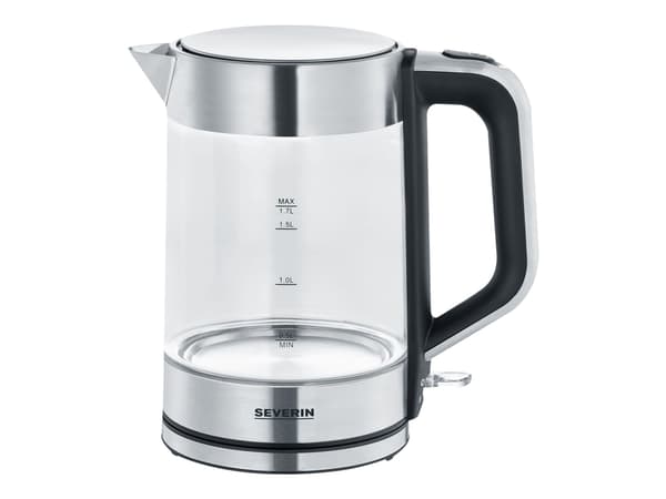 SEVERIN WK 3420 - Kjele - 1.7 liter - 2.2 kW - glass/brushed stainless steel/black