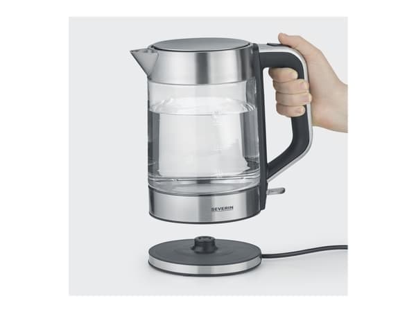 SEVERIN WK 3420 - Kjele - 1.7 liter - 2.2 kW - glass/brushed stainless steel/black