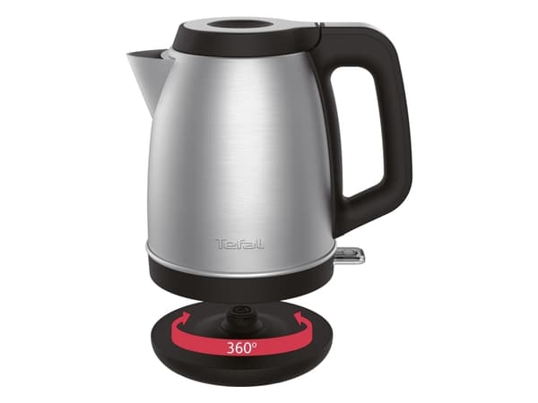 Tefal KI280D, 1,7 L, 2400 W, Musta, Ruostumaton teräs, Ruostumaton teräs, Veden tason ilmaisin, Johdoton