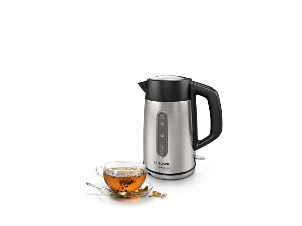 Bosch TWK4P440 vattenkokare 1,7 l 2400 W Svart, Rostfritt stål