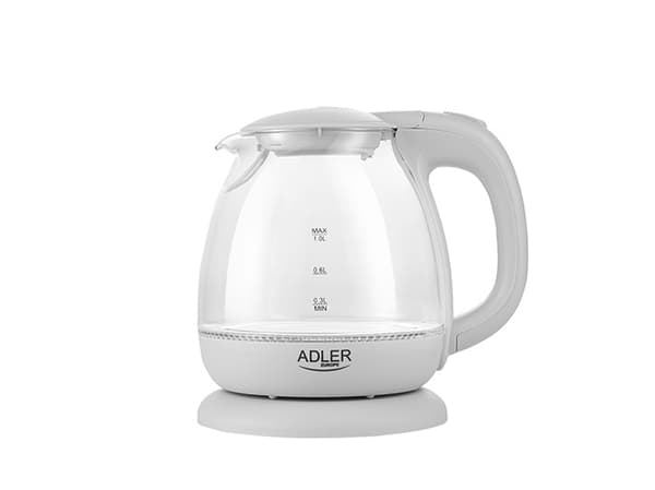 Adler AD 1283G, 1 l, 900 W, Grå, Glass, Vannivåindikator