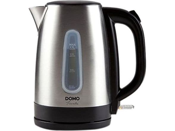 Domo DO496WK, 1,7 L, 2200 W, Ruostumaton teräs, Ruostumaton teräs, Veden tason ilmaisin, Johdoton