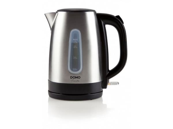 Domo DO496WK, 1,7 L, 2200 W, Ruostumaton teräs, Ruostumaton teräs, Veden tason ilmaisin, Johdoton