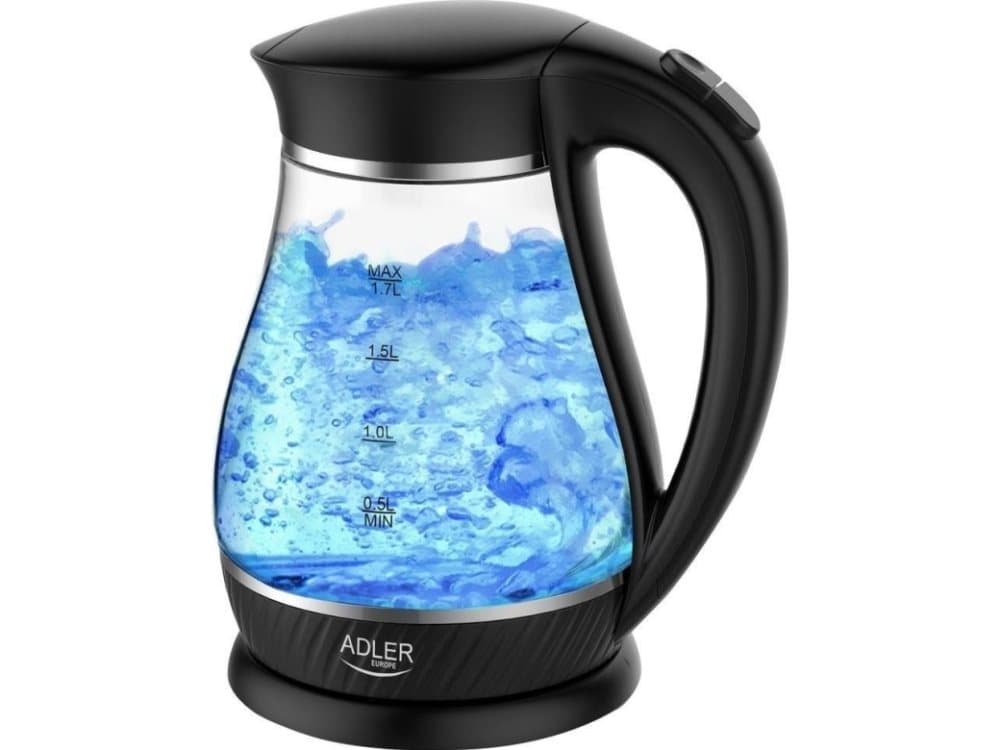 Adler AD 1274 B Elektrisk vattenkokare 1,7 L vit, transparent 2200 W